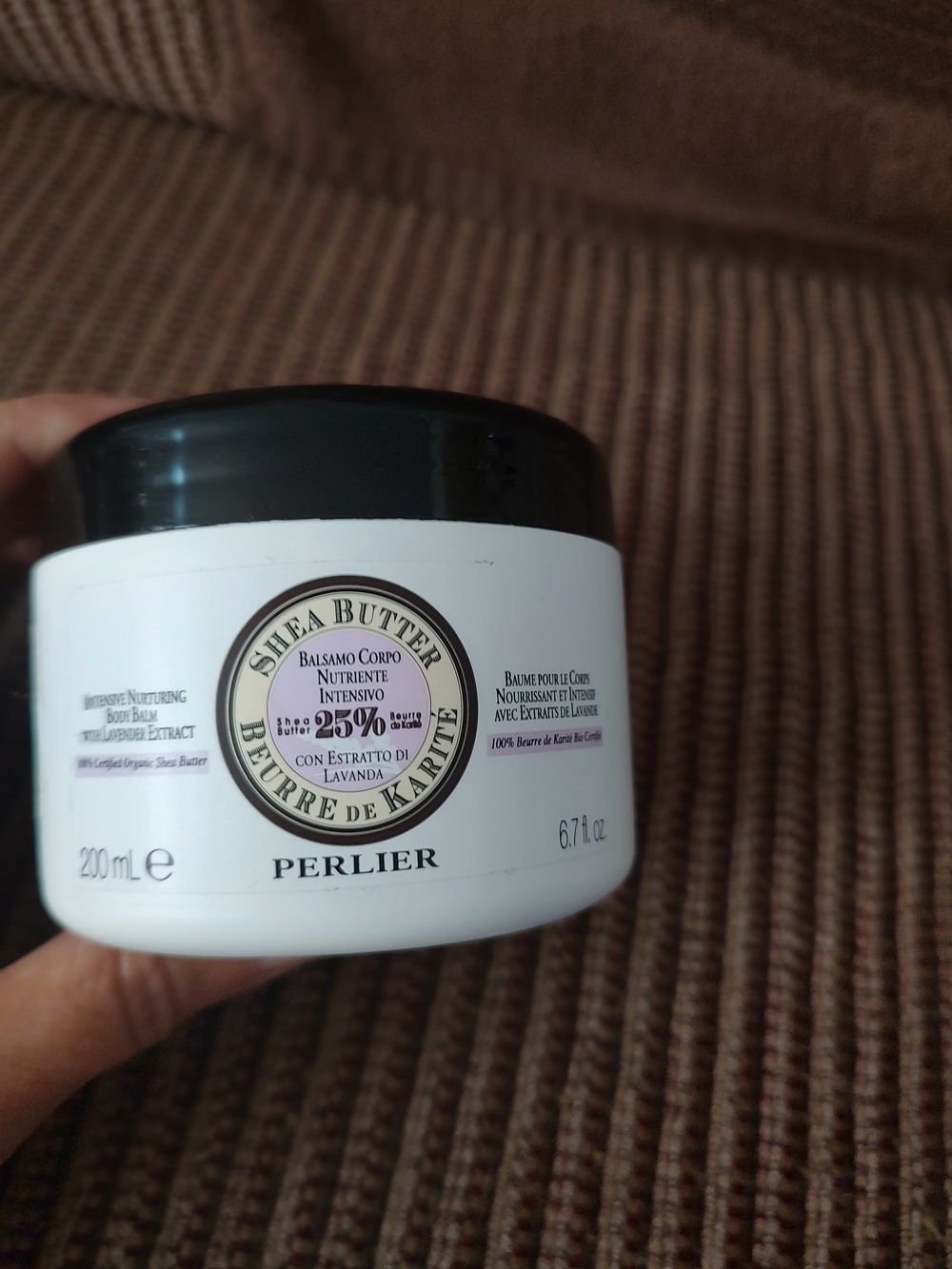Perlier Shea Butter Body Balm - White & Black Jar